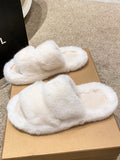 Wexleyjesus Minimalist Velvet Keep Warm Pure Color Slippers