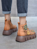 Wexleyjesus Summer Contrast Color Hollow Boots Platform Shoes Sandals