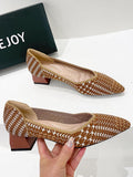 Wexleyjesus Contrast Color Houndstooth Pointed-Toe V-Cut Pumps