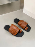 Wexleyjesus Contrast Color Pleated Slippers