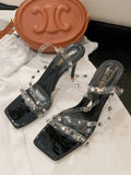 Wexleyjesus Rivet Transparent Pumps Sandals