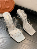 Wexleyjesus Rivet Transparent Pumps Sandals