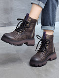 Wexleyjesus Urban Lace-Up Zipper Hollow Boots Sandals