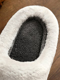 Wexleyjesus Casual Indoor PU Non-Slip Waterproof Keep Warm Velvet Slippers