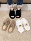 Wexleyjesus Minimalist Velvet Keep Warm Pure Color Slippers