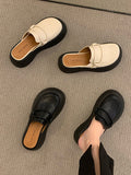 Wexleyjesus Round-Toe Loafers Platform Shoes Slippers&Mules