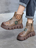 Wexleyjesus Summer Contrast Color Hollow Boots Platform Shoes Sandals