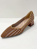 Wexleyjesus Contrast Color Houndstooth Pointed-Toe V-Cut Pumps