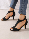 Wexleyjesus Peep Toe Zipper Pumps Sandals