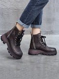 Wexleyjesus Urban Lace-Up Zipper Hollow Boots Sandals