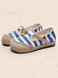 Wexleyjesus National Style Colorful Stripe Stamped Cotton Shoes