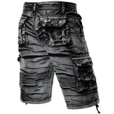 Wexleyjesus  Gray Camo Cargo Shorts Men Cotton Mens Short Pants Comfortable Bermuda Masculina Relaxed Fit Multi-Pocket Pantalon Corto Hombre