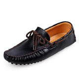 Autumn British Style Loafers Shoes Men Low Cut Lacing Casual Shoes Genuine Leather Fashion Men Shoes Drive