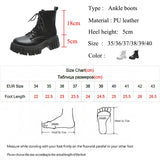 Wexleyjesus New Women White Ankle Boots PU Leather Thick Sole Lace Up Combat Booties Female Autumn Winter Platform Shoes Woman