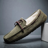 Wexleyjesus Mens Loafers Plush Suede Shoes Men Driving Shoes Casual Brand Winter Warm Fur Man Moccasins Slip on Driving Flat Male Boat Shoes