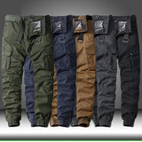 Wexleyjesus Cargo Pants Men Cotton Casual Pants lastic Outdoor Hiking Trekking Tactical Sweatpants Men Military Multi-Pocket Combat Trousers