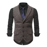 Wexleyjesus Mens Suit Vest Fashion Slim Fit Thin Plaid Men Waistcoat Tops Business Vest Waistcoat Man England Style Male Casual Suits Vests