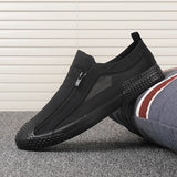 Wexleyjesus Men's Canvas Shoes Breathable Outdoor Casual Shoes Men Black Comfortable Slip-on Loafers Lazy Driving Shoes New