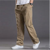 Wexleyjesus Mens Casual Cargo Cotton Pants Men Pocket Loose Straight Elastic Work Trousers Joggers Pants Male Brand Clothing Plus Size 6XL