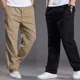 Wexleyjesus Mens Casual Cargo Cotton Pants Men Pocket Loose Straight Elastic Work Trousers Joggers Pants Male Brand Clothing Plus Size 6XL