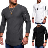 Wexleyjesus New Tshirt Men's Spring Autumn T Shirt Men Long Sleeved Cotton Causal Bodybuilding Folding O Neck Tshirt Tops Tees Men