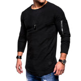 Wexleyjesus New Tshirt Men's Spring Autumn T Shirt Men Long Sleeved Cotton Causal Bodybuilding Folding O Neck Tshirt Tops Tees Men