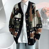 Wexleyjesus Cardigan Oversize Men's Winter Sweater Harajuku Hip Hop Knitted Coat Autumn Button-down Jackets Oversized Sweaters