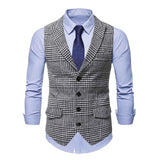 Wexleyjesus Mens Suit Vest Fashion Slim Fit Thin Plaid Men Waistcoat Tops Business Vest Waistcoat Man England Style Male Casual Suits Vests