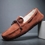 Wexleyjesus Mens Loafers Plush Suede Shoes Men Driving Shoes Casual Brand Winter Warm Fur Man Moccasins Slip on Driving Flat Male Boat Shoes