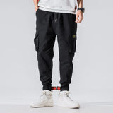 Wexleyjesus Cotton Men Multi Pocket Elastic Waist Design Harem Pant Street Punk Hip Hop Red Casual Trousers Joggers Male Army Cargo Pants