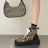 Wexleyjesus Leopard Lace Up Boots