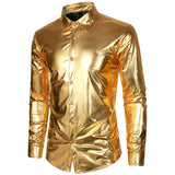 mens costumes Men's Glossy Nightclub Long-Sleeved Bottoming Shirt New Shirt 