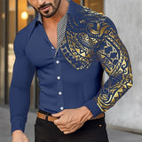 mens costumes 2024 Shirt Men's Simple Long-Sleeved Business Casual Outdoor Slim Fit Trendy Shirt Top