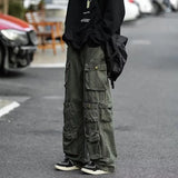 Wexleyjesus Multi-pockets Cargo Pants Streetwear Hip-hop Mopping Trousers Harajuku Tooling Pant Men's Vintage Loose Casual Jogging Pants