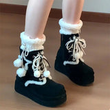 Wexleyjesus Shoes Boots Women New 2024 Australia Winter Footwear Lolita Snow Ladies Mid-Calf Retro Shoes Boots Women New 2024 Australia Wint