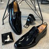 Wexleyjesus New Black Loafers for Men Patent Leather Tassels Wedding Business Men's Formal Shoes Size 38-45 Free Shipping men shoes