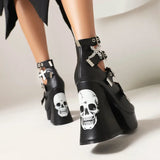 Wexleyjesus   Gothic Platform Women Pumps Fashion Heart Metal Chain Super High Heels Shoes Dress Cosplay Punk Shoes Spring Sumer New In