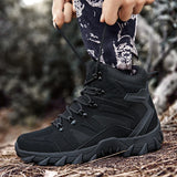 Wexleyjesus Outdoor Hiking Boots Men High Top Boots Desert Boots Outdoor Work Safty Shoes Boots Ankle Shoes Men's Sneakers