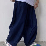 Wexleyjesus Men Wide Leg Jeans Baggy Retro Blue Japanese Simple Leisure Stylish Soft All-match Pocket Large Size S-3XL Solid New-fashion Hot