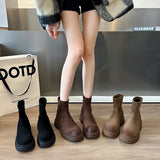 Wexleyjesus Winter Women Suede Ankle Boots Fashion Slip On Modern Short Booties Ladies Concise Largas Booties