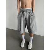 Wexleyjesus Summer High-waisted Large-size Sports Shorts Men Solid Handsome Sports Loose Casual Wide-leg Five-point Pants Male Clothes