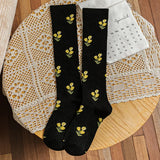 Wexleyjesus New Bear Jacquard Calf Socks Breathable Medium Tube Socks Korean Version Personality Pile Socks