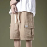 Wexleyjesus Cargo shorts men's summer loose-fitting five-point pants multi-pocket functional sports pants