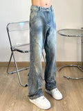 Wexleyjesus Trousers Light Blue Flared Male Cowboy Pants Straight Jeans for Men Bootcut Harajuku New in High Quality Designer 2024 Fashion