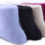 Wexleyjesus Wool Socks women's female Winter Warm Women Socks Super Thicker Solid Sheep Wool Against Cold Snow Thermal Socks Soft  1 Pairs