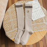 Wexleyjesus New Bear Jacquard Calf Socks Breathable Medium Tube Socks Korean Version Personality Pile Socks