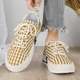 Wexleyjesus Best Sale Beige Khaki Men's Canvas Shoes Low-Cut Breathable Casual Sneakers Men Shoes Striped Design Flat Shoes Man Espadrilles