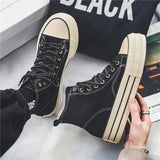 Wexleyjesus Hot sale Brown Men's Canvas Shoes Fashion Espadrilles Man High top Sneakers Platform Vulcanized Shoes Men Casual Board Shoes