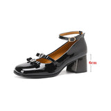 Wexleyjesus Black Silver Mary Jane Shoes Women Thick High Heels Ankle Strap Buckle Lolita Shoes School Uniform Student Girls Pumps 2024 New