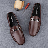 Wexleyjesus Mens Casual Leather Shoes Handmade Slip on Loafers Elegantes Moccasins Breathable Male Driving Shoes Formal Dress Walking Shoes